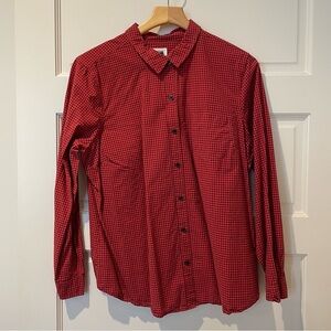 Red/maroon checked plaid button up
